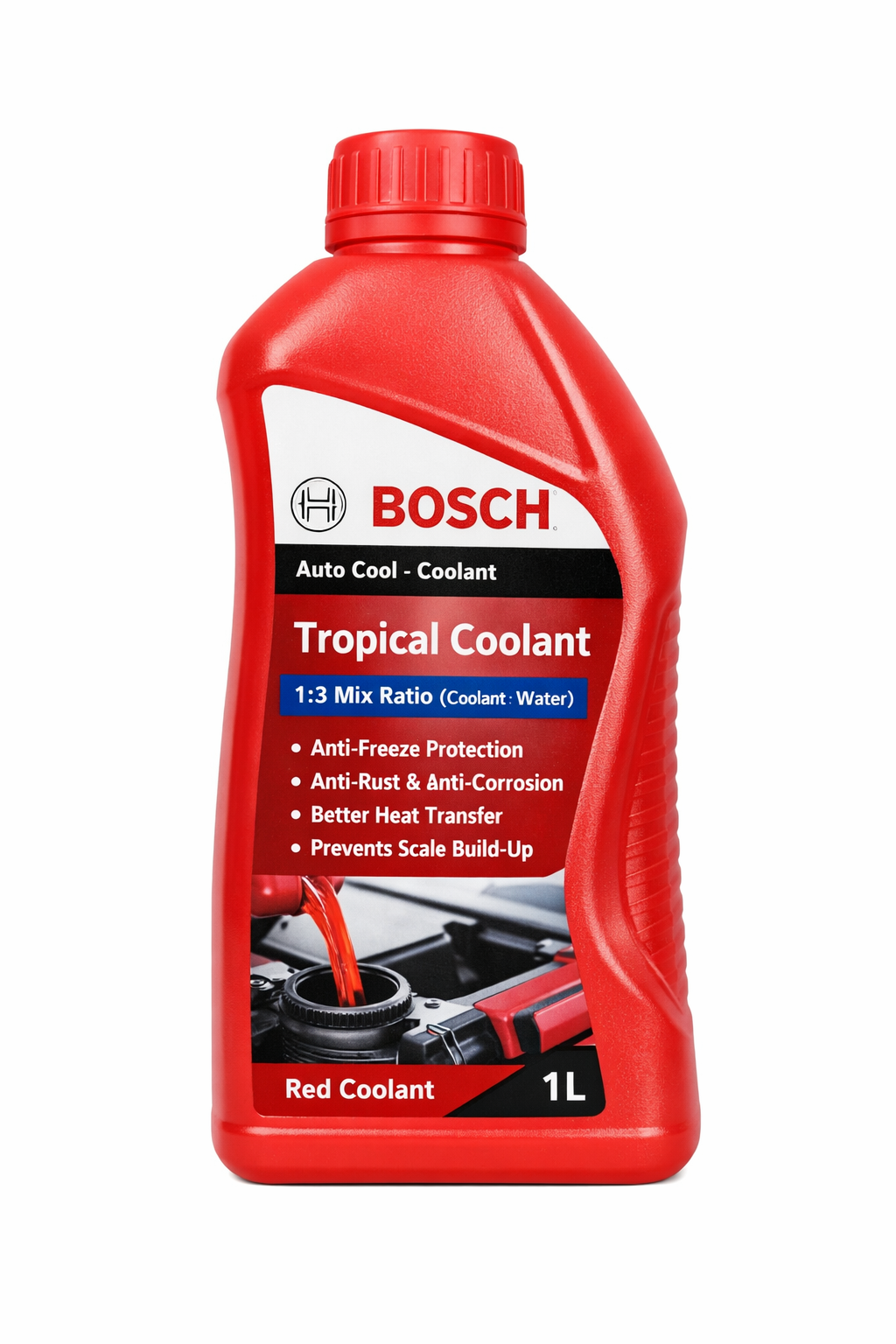 Bosch Tropical Red Coolant 1 Litre for Maruti Suzuki Alto K10