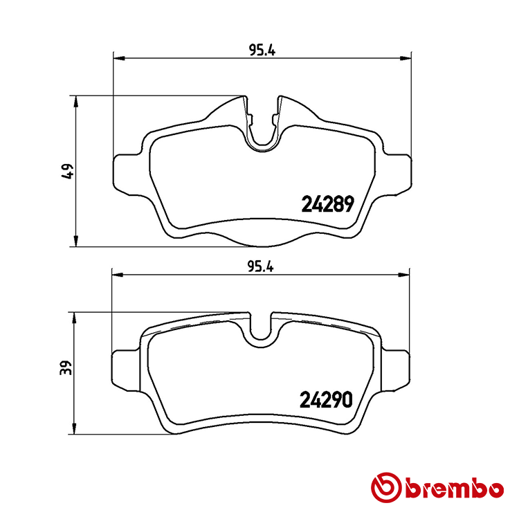 Brembo Rear Brake Pad for Mini Cooper S Petrol