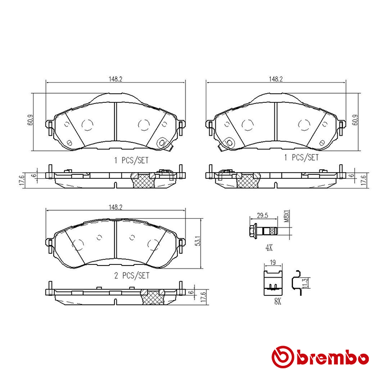 Brembo Rear Brake Pad